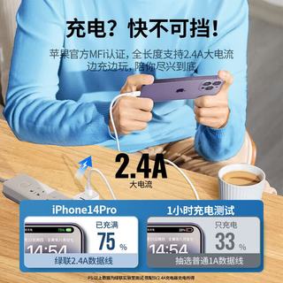 绿联 MFi认证苹果数据线 黑色 1米