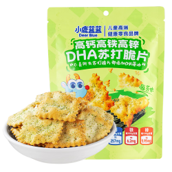 小鹿蓝蓝 高钙高铁高锌海盐苏打脆片 精选加拿大进口小麦粉 特添加DHA藻油  苏打脆片海苔味