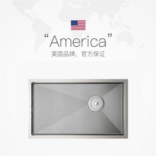 摩恩 SK35534C 厨房台下盆不锈钢水槽 800x450x210mm 700*430压纹手工槽(不含龙头)