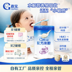 嘉宝 PHW部分水解乳清蛋白配方米粉高铁易吸收宝宝辅食米粉250g6月龄