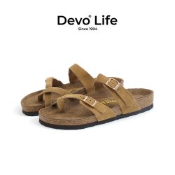 Devo Life Devo/的沃软木拖鞋女复古平底凉拖26291