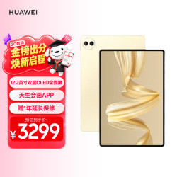 华为 MatePad Pro 柔光版 12.2英寸 HarmonyOS 4.2 平板电脑（2800×1840、12GB、256GB、WiFi版、流金）
