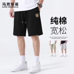 马克华菲 纯棉毛圈五分裤 黑色 XL 男士短裤