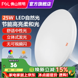 佛山照明 LED吸顶灯 25W 超薄全白 中性光