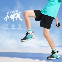 特步 亲肤舒适柔软透气运动弹性男童女童2026新品夏季梭织五分裤