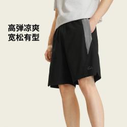 李宁 男士夏季轻薄透气运动短裤运动生活冰感舒适男装运动裤亲肤