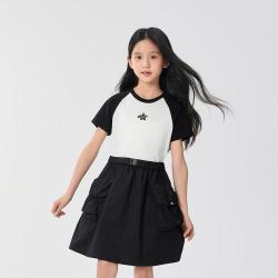 巴拉巴拉 凉感儿童裙子女童连衣裙中大童工装裙夏季公主裙甜美潮酷高级感