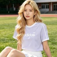 adidas 三叶草 夏季透气潮流百搭时尚休闲运动日常女子短袖T恤