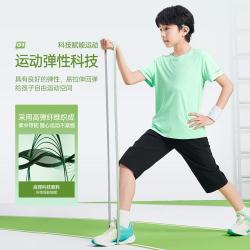特步 亲肤柔软轻盈透气随性肌理感强男童女童夏季运动弹性梭织七分裤