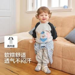 巴拉巴拉 儿童套装男童女童休闲两件套小童宝宝长袖卫衣裤子婴儿春秋款童装