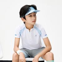 特步 舒适亲肤拼接男童2026新品夏季日常套头短袖针织衫