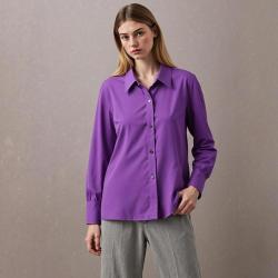 Massimo Dutti 女式极简翻领长袖衬衫