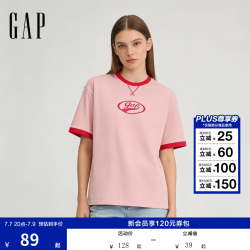 Gap 男女装春季新款纯棉logo字母宽松短袖T恤 866079
