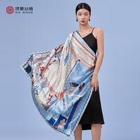 绣娘 丝绸桑蚕丝真丝女士高档轻奢丝巾礼盒大方巾送长辈妈妈母亲生日礼物