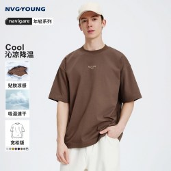 NVG·YOUNG 【凉感】navigare小帆船宽松T恤短袖男女同款