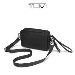TUMI 男士斜挎包通勤休闲男士单肩包 黑色皮质