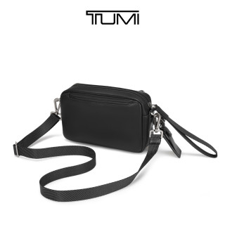 TUMI 男士斜挎包通勤休闲男士单肩包 黑色皮质