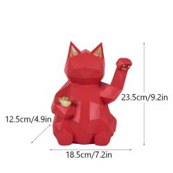 几何招财猫客厅工艺品哑光