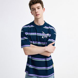 NVG·YOUNG 男士纯棉条纹短袖T恤
