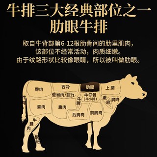 必胜优选 原肉整切调理肋眼牛排 200g*10片