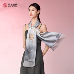 绣娘 丝绸桑蚕丝真丝苏绣丝巾礼盒女士高档围巾披肩送长辈妈妈母亲生日礼物
