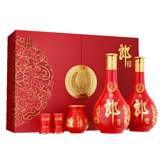 郎酒 红花郎15 53度酱香型白酒 500mL*2瓶 礼盒装