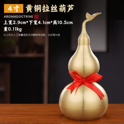 开口带叶葫芦家居摆件4寸-高10cm