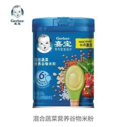 嘉宝 营养米粉婴幼儿谷物辅食专为宝宝设计250g 混合蔬菜营养米粉 250g*1罐
