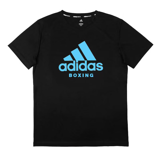 adidas 透气快干 男士运动T恤  黑蓝