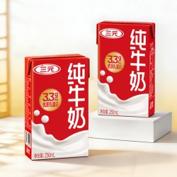 三元 3.3g纯牛奶250ml*24盒