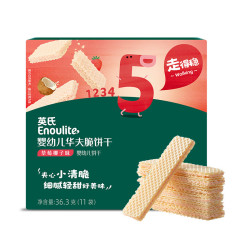 英氏 婴幼儿零辅食 饼干炭烧棒虾条 华夫饼干草莓椰子36.3g