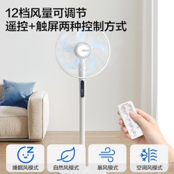 艾美特 电风扇落地扇家用轻音直流风扇大风力遥控5叶循环摇头扇120