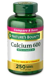 Nature's Bounty 高钙维生素D3胶囊 骨骼健康免疫支持 成人补钙片250粒