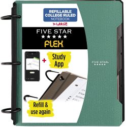 Five Star 活页夹可拆卸笔记本 学习办公300页 海玻璃绿 送学生
