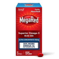 MegaRed 磷虾油营养补充剂 有助心血管健康 80粒软胶囊装 无味 纯素 1件装 适合成人(新老包装 随机发货)