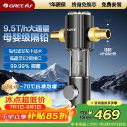 格力 前置净水器水霸王 9.5T/h家用全屋净水自来水前置自动清洗 40微米精滤免换芯无双酚W08