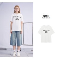 美特斯邦威 男女同款夏美式潮流字母时尚单品圆领百搭情侣短袖T恤
