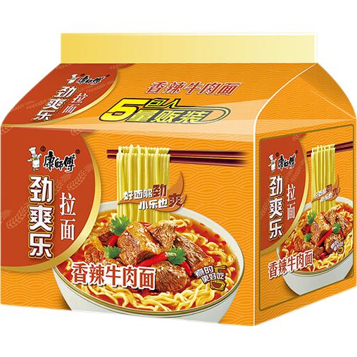 康师傅 劲爽乐香辣牛肉面 405g/5袋