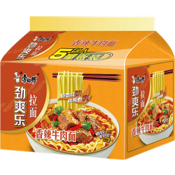 康师傅 劲爽乐 香辣牛肉面 5包