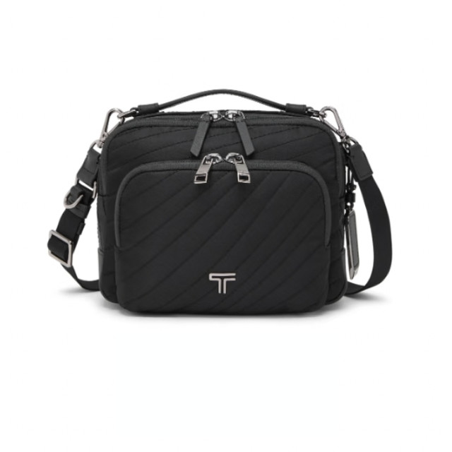 TUMI VOYAGEUR女士轻质简约斜挎包 黑色绗缝
