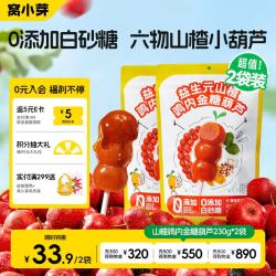窝小芽 山楂鸡内金糖葫芦230g*2袋药食同源儿童零食山楂葫芦棒棒糖(40支)
