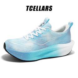 Tcellars 轻 弹 缓震 竞速训练碳板跑步鞋 厚底耐磨运动鞋 浅晴蓝