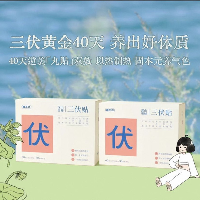 真不二 三伏贴养生贴艾灸贴暖香丸养生贴艾草肚脐贴通堵