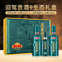 迎驾贡酒 洞藏9 50度 浓香型白酒 520ml*2瓶+125ml礼盒装