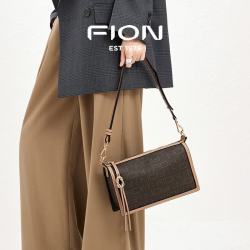 菲安妮 经典老花 女士单肩斜挎包  中包
