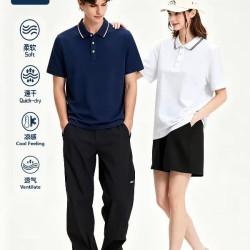 倍福来 男翻领polo衫短袖凉感男女同款款夏季新品有领t恤