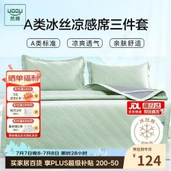 然牌 豆豆冰丝凉席两件套 A类凉感席 可机洗空调席 120*200cm绿
