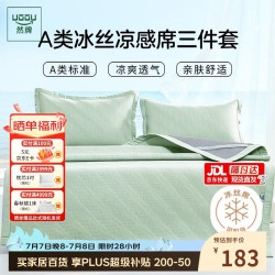 然牌 豆豆冰丝凉席三件套 A类凉感席 可机洗空调席 180*200cm绿
