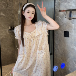 卡唛儿 女士小清新碎花睡裙 8414