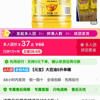 元宝大豆油5升单桶